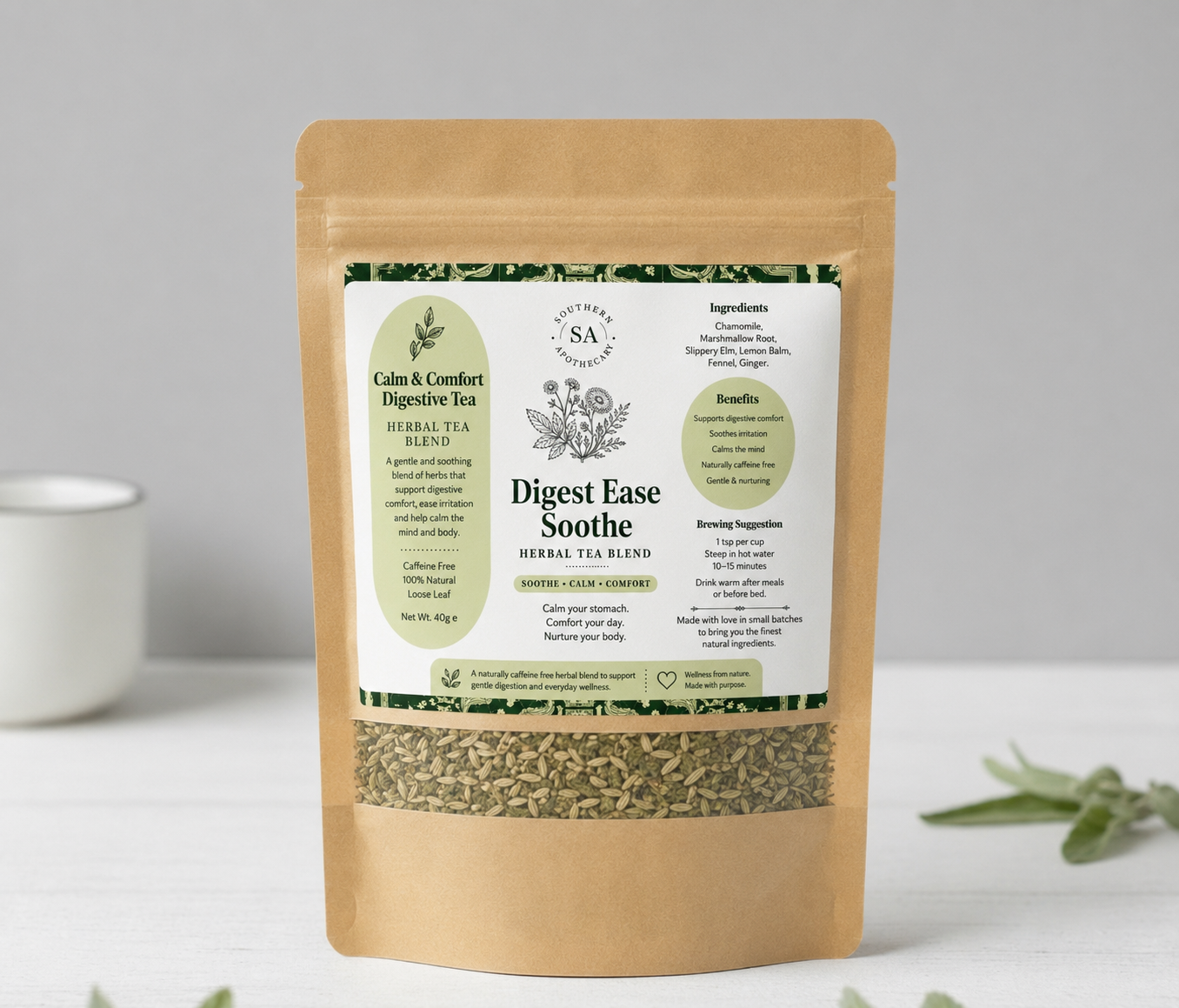 Digest Ease Soothe Reflux relief Herbal Tea Blend